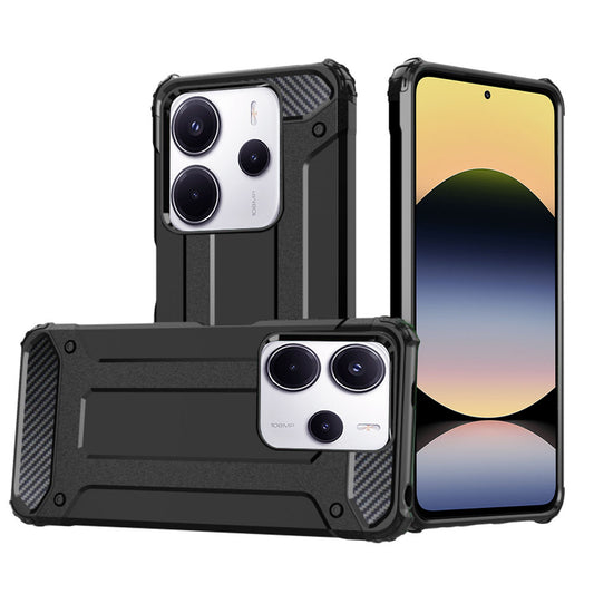 Hülle für Xiaomi Redmi Note 14 4G (Standard), Techsuit, Hybrid Armor, Schwarz