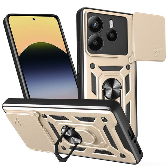 Hülle für Xiaomi Redmi Note 14 5G, Techsuit, CamShield, Goldfarben