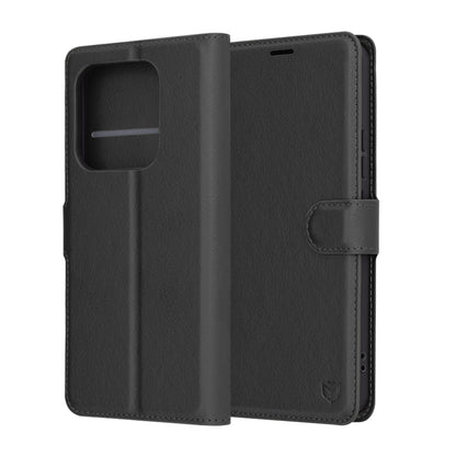 Hülle für Xiaomi Redmi Note 14 5G, Techsuit, Leder-Folio, Schwarz