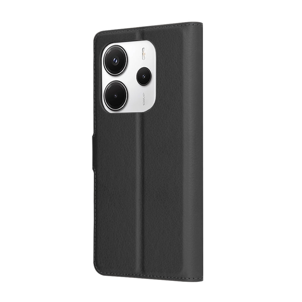 Hülle für Xiaomi Redmi Note 14 5G, Techsuit, Leder-Folio, Schwarz