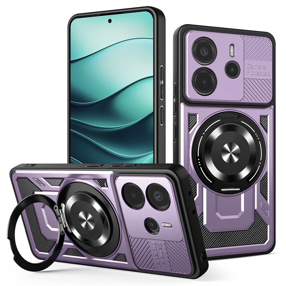 Hülle für Xiaomi Redmi Note 14 5G, Techsuit, RuggedCam, Lila