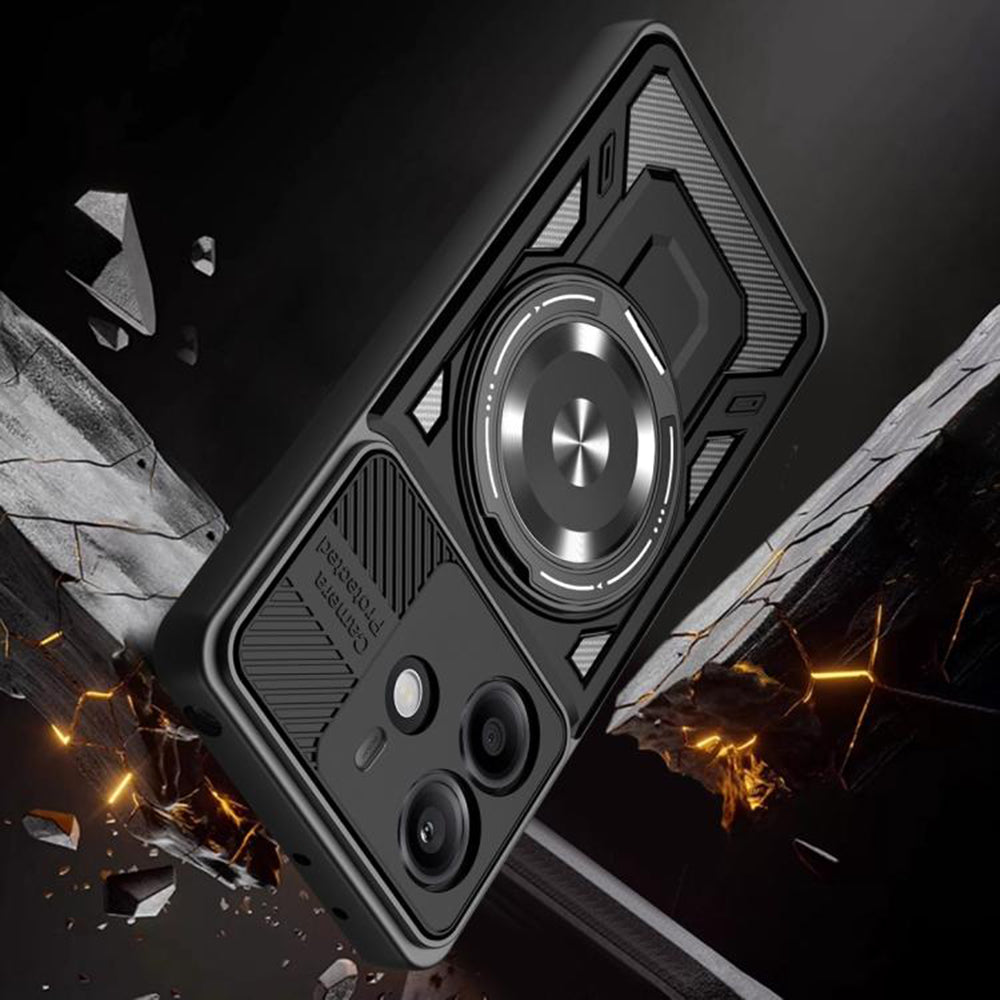 Hülle für Xiaomi Redmi Note 14 5G, Techsuit, RuggedCam, Schwarz