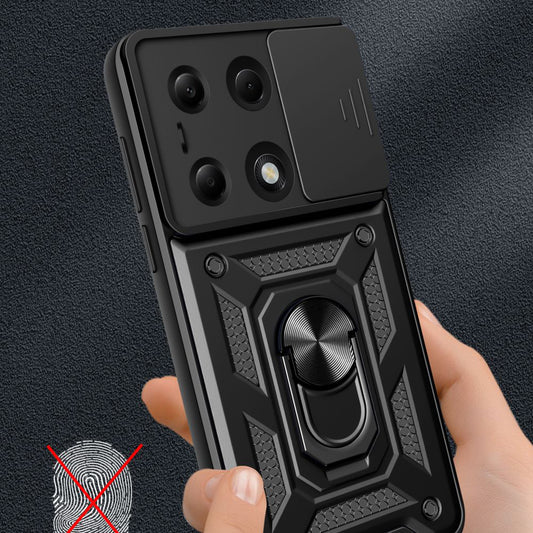 Hülle für Xiaomi Redmi Note 14S / Note 13 Pro 4G / Poco M6 Pro 4G, Techsuit, CamShield, Schwarz