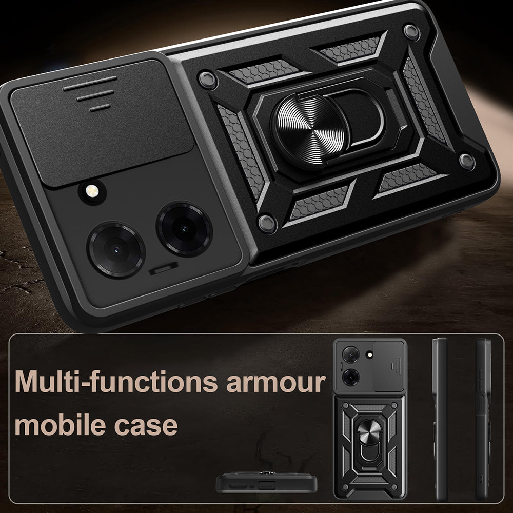 Hülle für Xiaomi Redmi Note 15 Pro 4G, Techsuit, CamShield, Schwarz