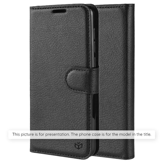 Case for Xiaomi Redmi Note 15 Pro 4G, Techsuit, Leather Folio, Black