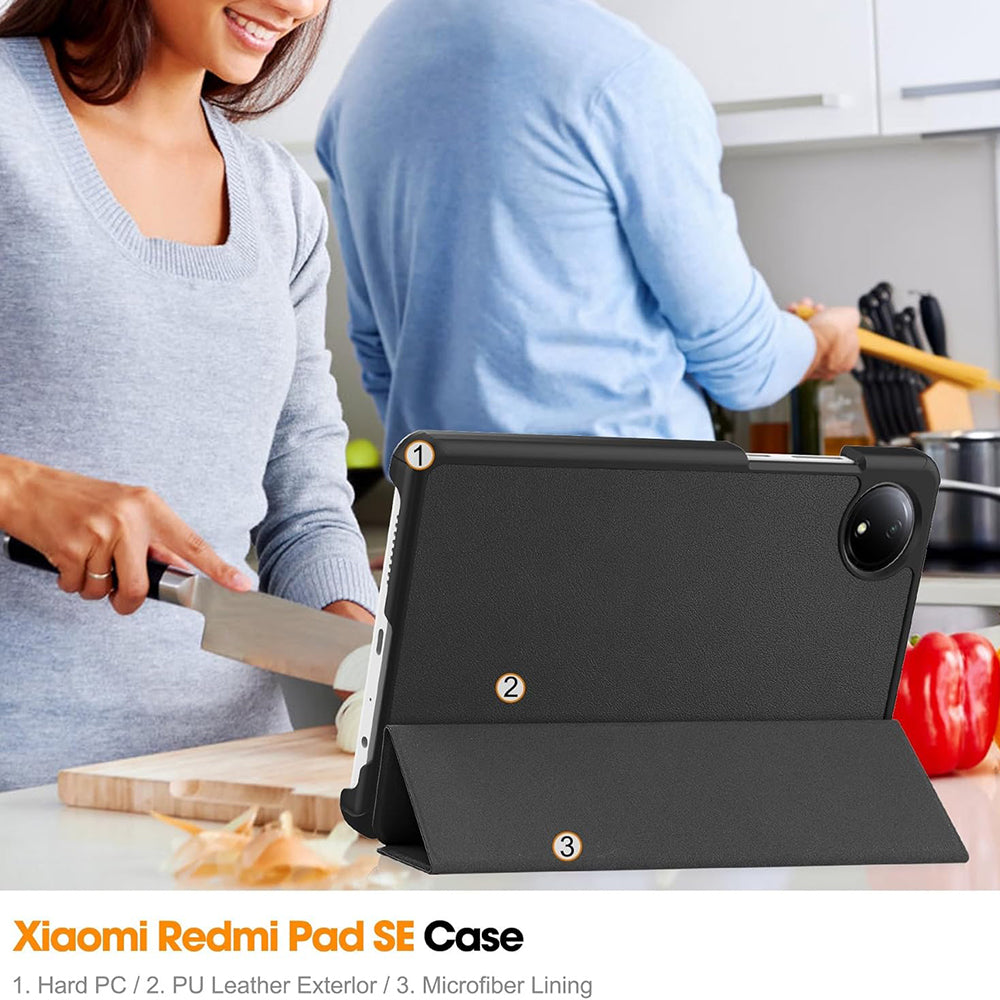 Hülle für Xiaomi Redmi Pad SE 8.7, Techsuit, FoldPro, Schwarz