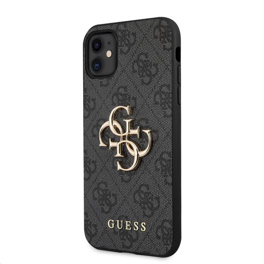 Hülle für Apple iPhone 11, Guess, 4G Metal Logo, Grau