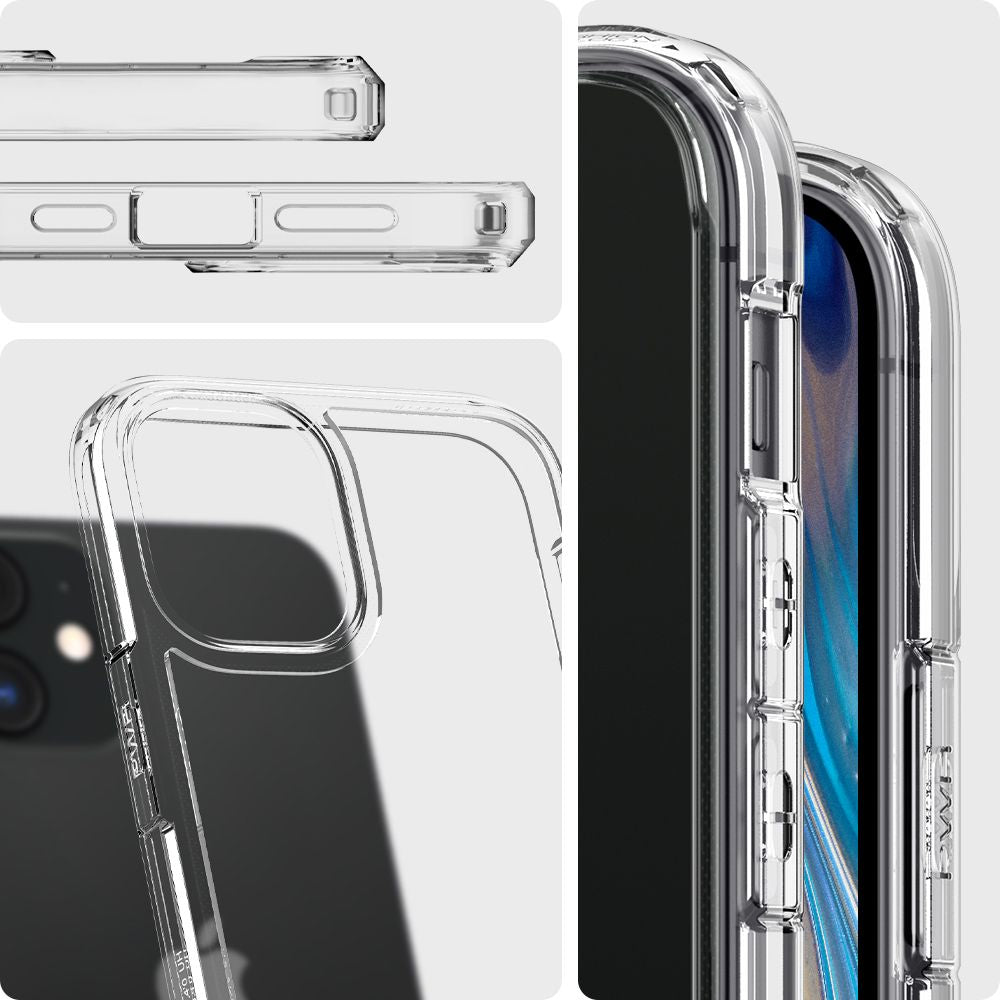Hülle für Apple iPhone 12 / 12 Pro, Spigen, Ultra Hybrid, Transparent ACS01702