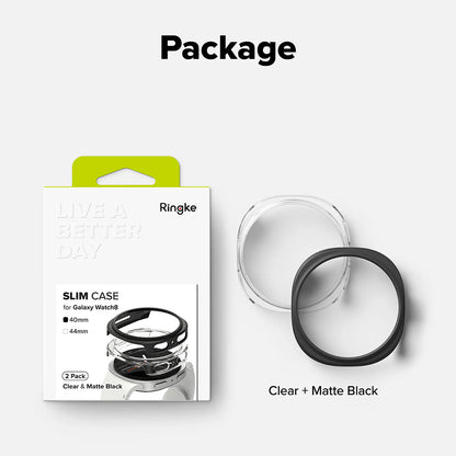 Ringke Slim Hülle für Samsung Galaxy Watch8 40mm, 2er Set, Matt Schwarz