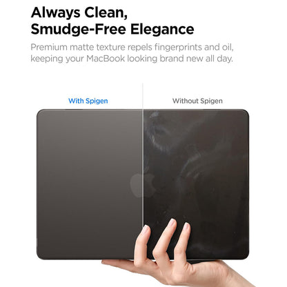 Spigen Airskin Hülle für Apple MacBook Air 13 Zoll (2026) / (2025) / (2024) / (2022), Schwarz Satin ACS11531