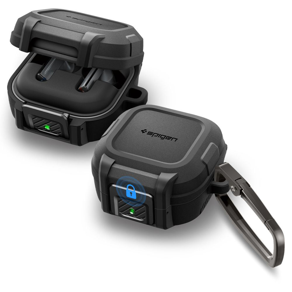 Spigen Lock Fit Hülle für Samsung Galaxy Buds4 / Buds4 Pro, Mattschwarz ACS11202