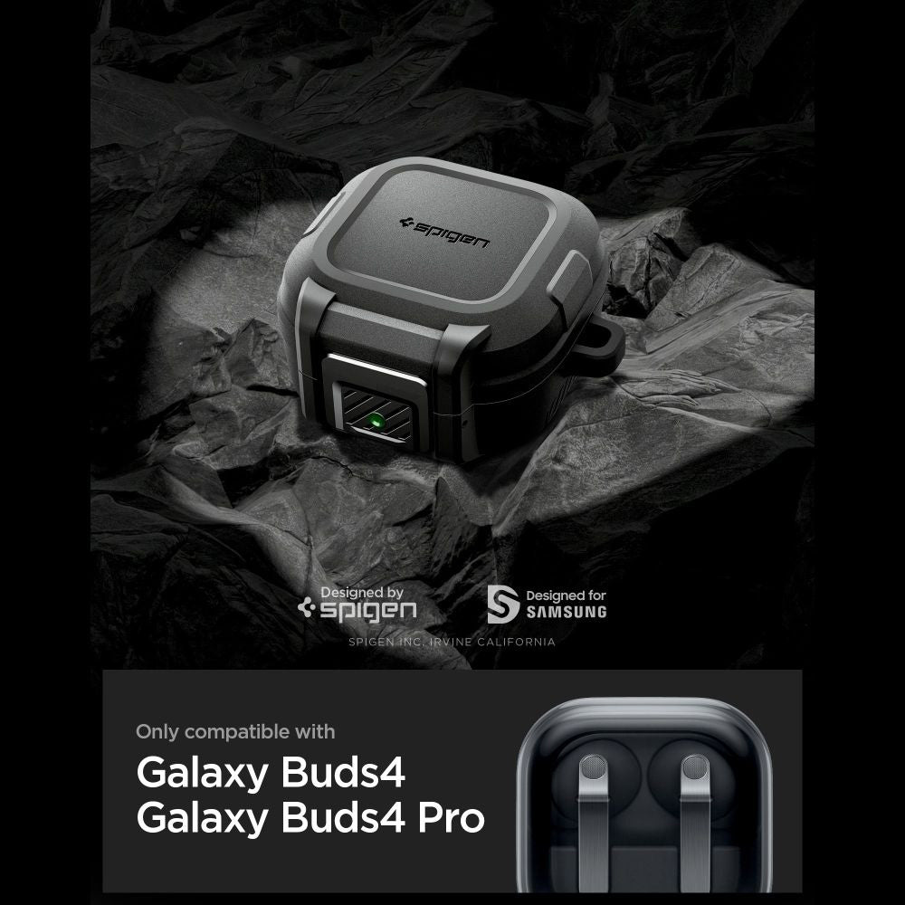 Spigen Lock Fit Hülle für Samsung Galaxy Buds4 / Buds4 Pro, Mattschwarz ACS11202