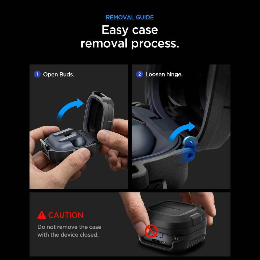 Spigen Lock Fit Hülle für Samsung Galaxy Buds4 / Buds4 Pro, Mattschwarz ACS11202