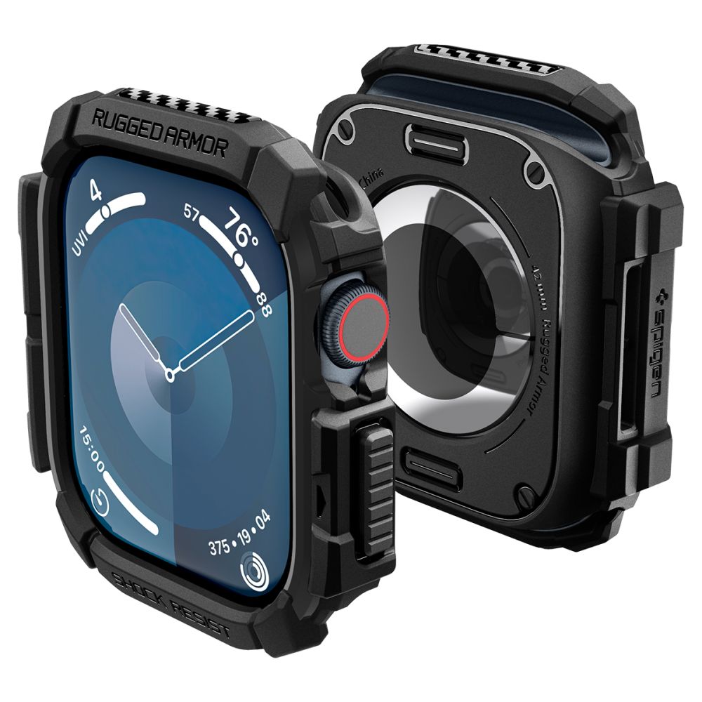 Spigen Rugged Armor Hülle für Apple Watch Series 10 / 11 42mm, Schwarz ACS08585