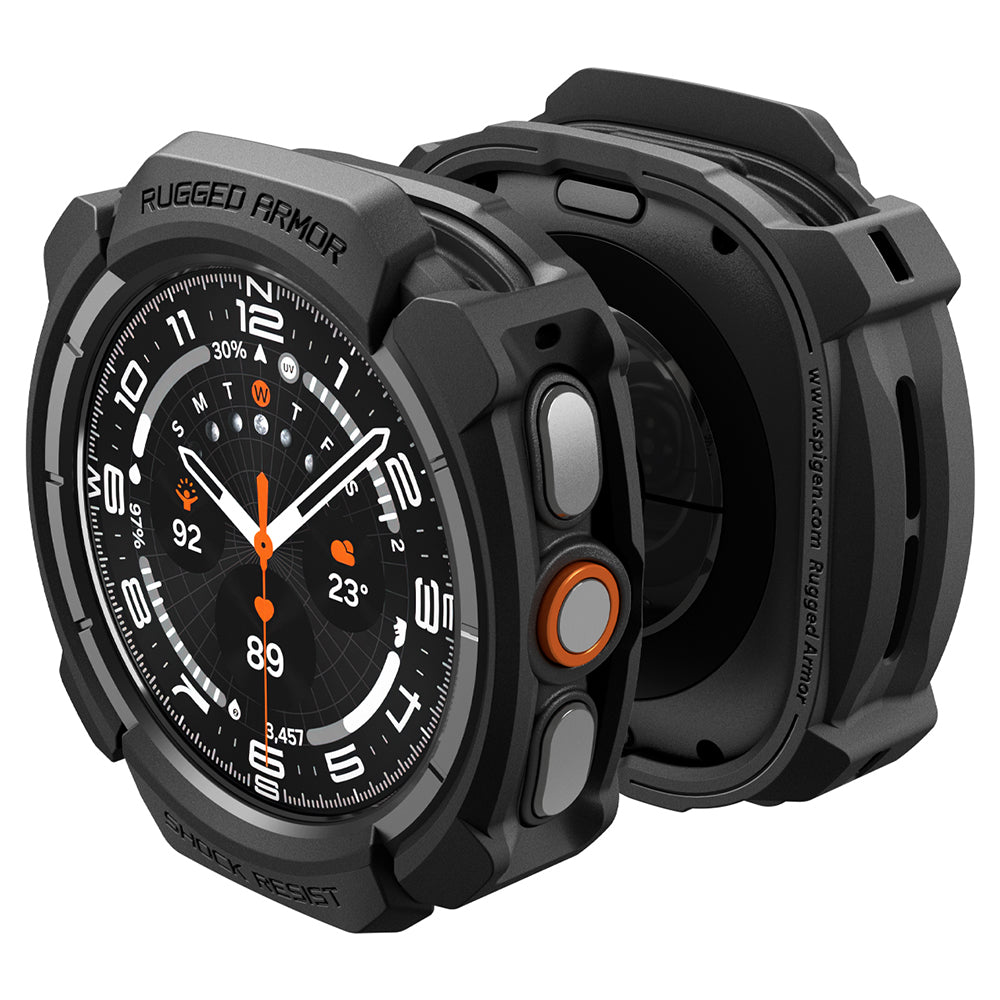 Spigen Rugged Armor Hülle für Samsung Galaxy Watch Ultra2, Matt Schwarz ACS11611