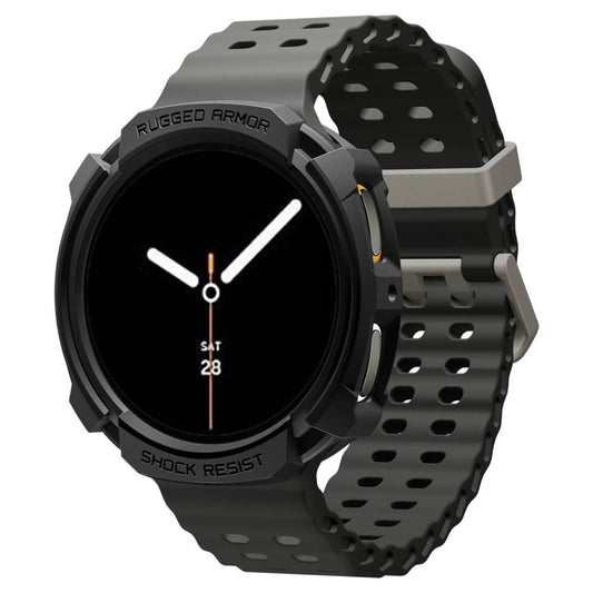 Spigen Rugged Armor Hülle für Samsung Galaxy Watch8 40mm, Schwarz ACS10004
