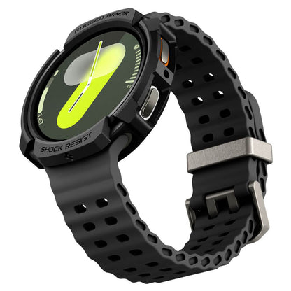 Spigen Rugged Armor Hülle für Samsung Galaxy Watch8 40mm, Schwarz ACS10004