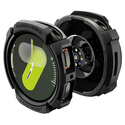 Spigen Rugged Armor Hülle für Samsung Galaxy Watch8 44mm, Matt Schwarz ACS10006