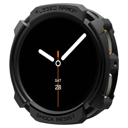 Spigen Rugged Armor Hülle für Samsung Galaxy Watch8 44mm, Matt Schwarz ACS10006