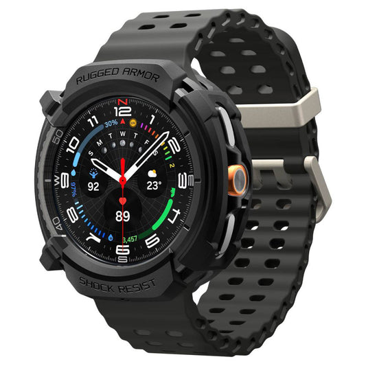 Spigen Rugged Armor Hülle für Samsung Galaxy Watch8 Classic, Mattschwarz ACS10012