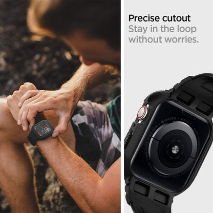 Spigen Rugged Armor Pro Hülle für Apple Watch 44mm Series, Schwarz 062CS25324