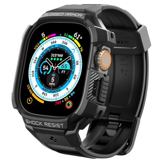 Spigen Rugged Armor Pro Hülle für Apple Watch Ultra Series, Schwarz
