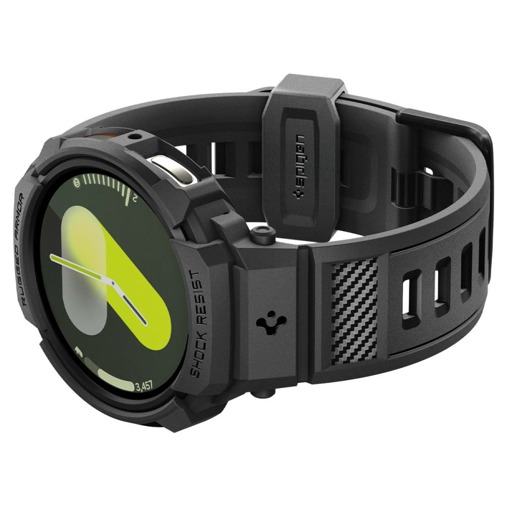Spigen Rugged Armor Pro Hülle für Samsung Galaxy Watch8 40mm, Mattschwarz ACS10005