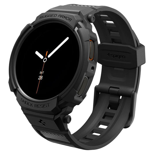 Spigen Rugged Armor Pro Hülle für Samsung Galaxy Watch8 44mm, Schwarz ACS10007
