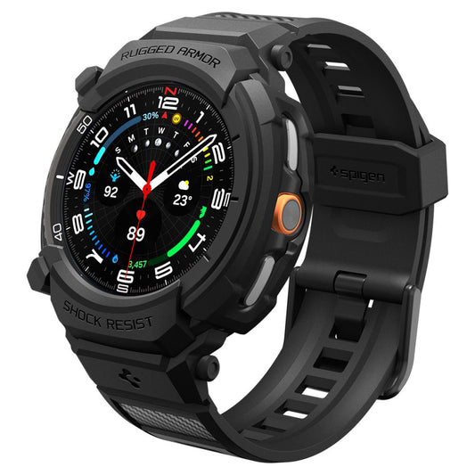 Spigen Rugged Armor Pro Hülle für Samsung Galaxy Watch8 Classic, Mattschwarz ACS10013