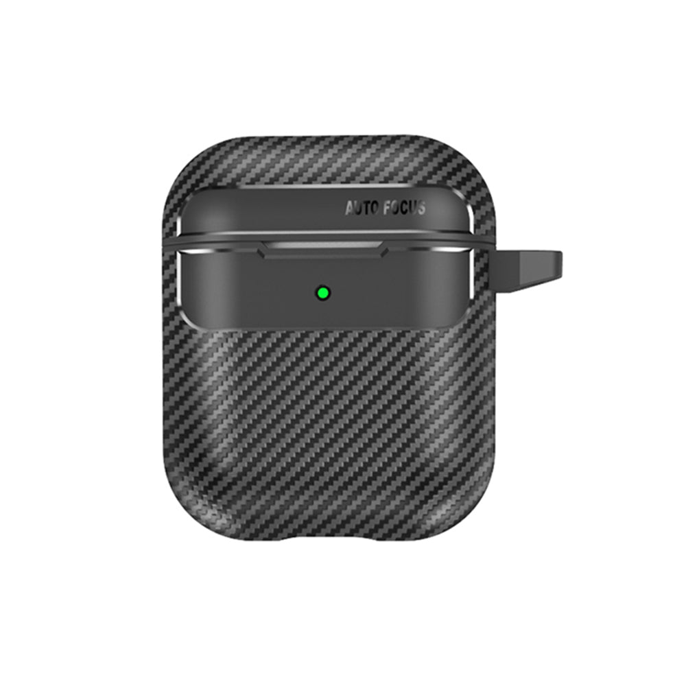 Techsuit CarbonFiber Hülle für Apple AirPods Gen 2 / Gen 1, Schwarz