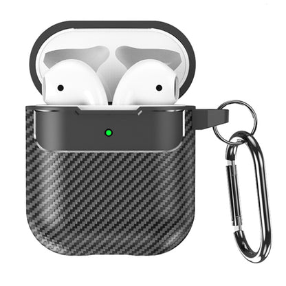Techsuit CarbonFiber Hülle für Apple AirPods Gen 2 / Gen 1, Schwarz