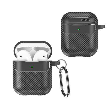 Techsuit CarbonFiber Hülle für Apple AirPods Gen 2 / Gen 1, Schwarz