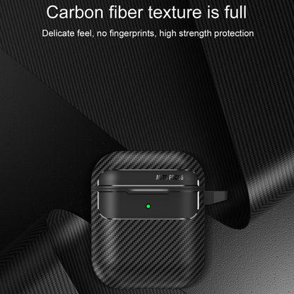 Techsuit CarbonFiber Hülle für Apple AirPods Gen 2 / Gen 1, Schwarz