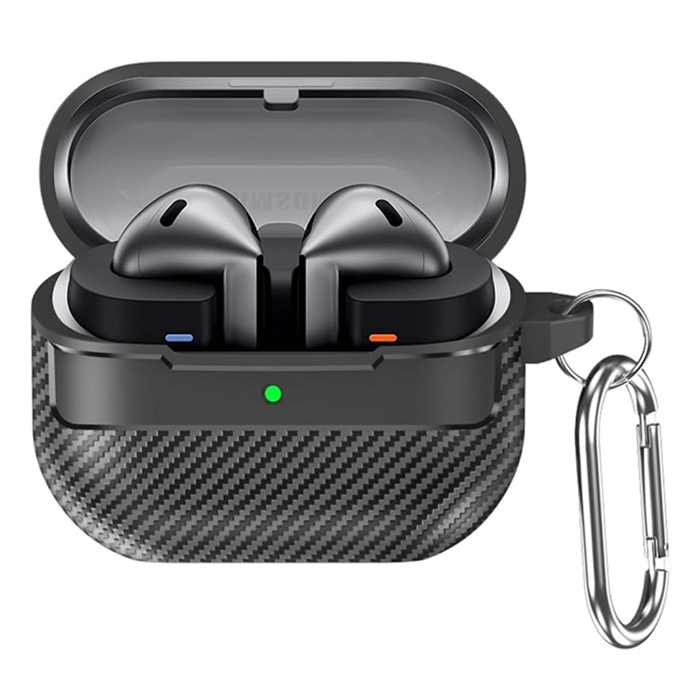 Techsuit CarbonFiber Hülle für Samsung Galaxy Buds3 FE / Buds3 Pro / Buds3, Schwarz
