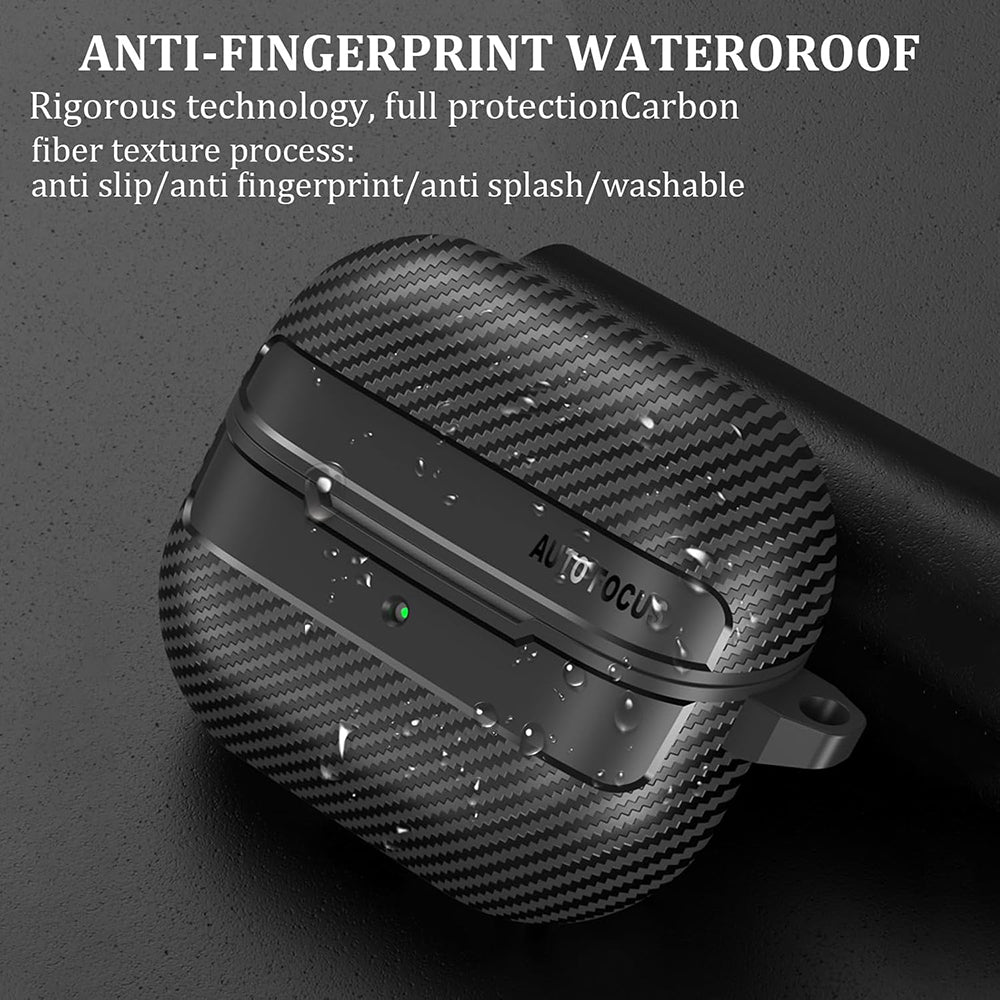 Techsuit CarbonFiber Hülle für Samsung Galaxy Buds3 FE / Buds3 Pro / Buds3, Schwarz