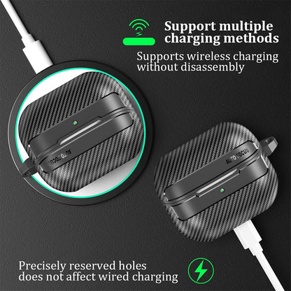 Techsuit CarbonFiber Hülle für Samsung Galaxy Buds3 FE / Buds3 Pro / Buds3, Schwarz