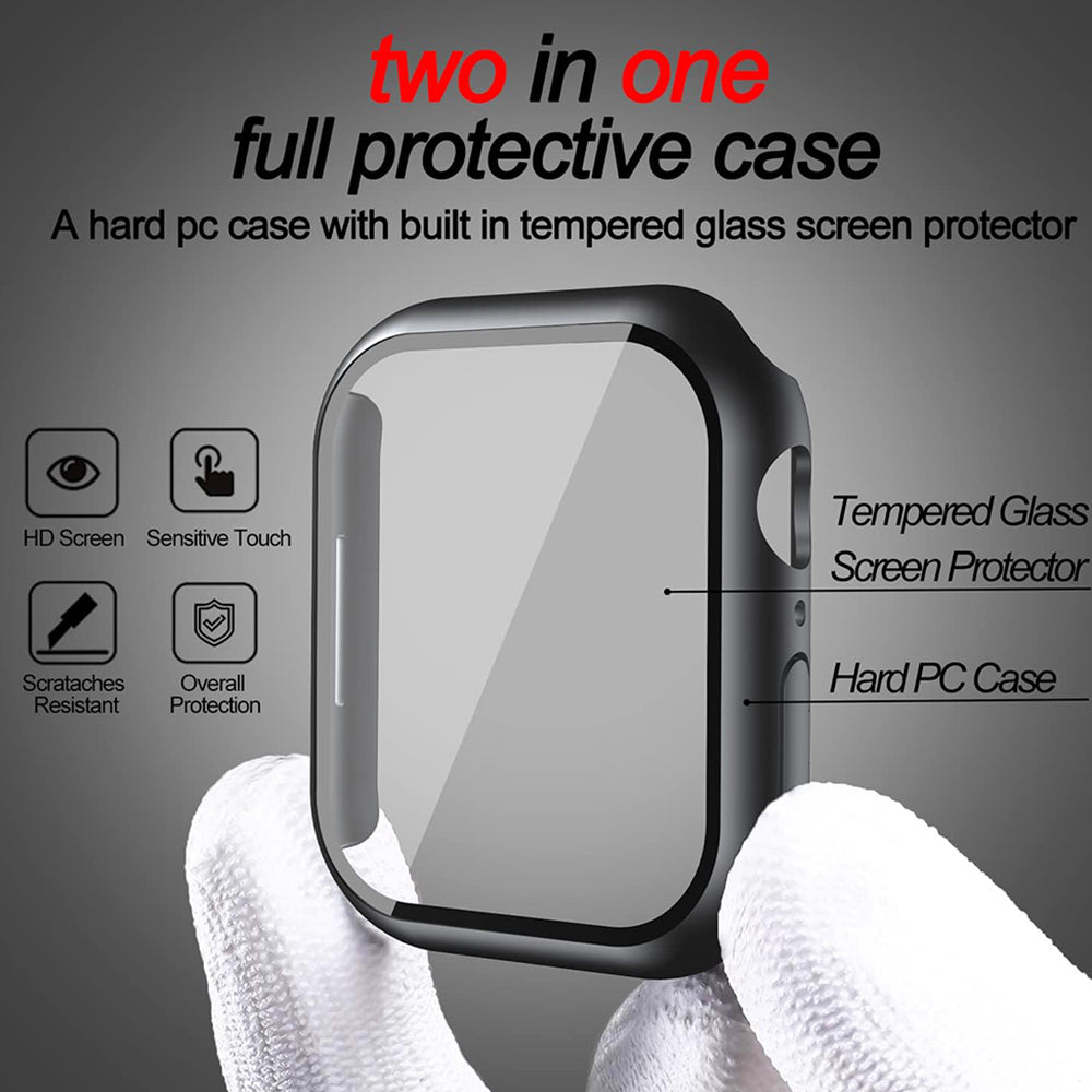 Techsuit Defense360 Pro Hülle für Apple Watch 7 45mm Serie, Schwarz