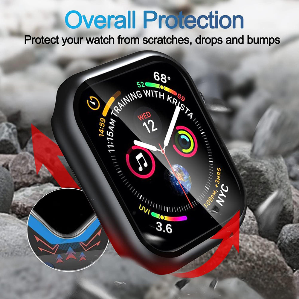 Techsuit Defense360 Pro Hülle für Apple Watch 7 45mm Serie, Schwarz