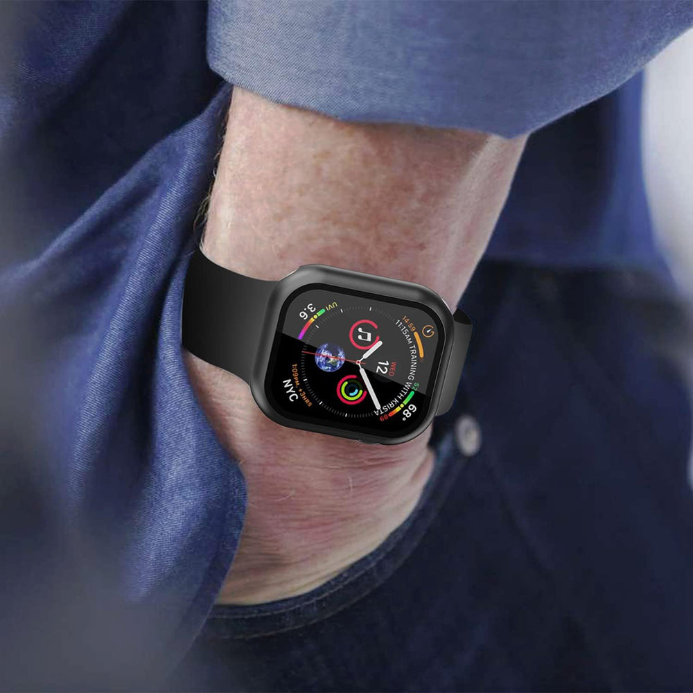 Techsuit Defense360 Pro Hülle für Apple Watch 7 45mm Serie, Schwarz