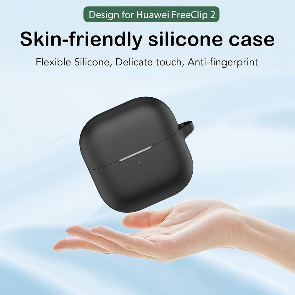 Techsuit Silicone Case for Huawei FreeClip 2, Black