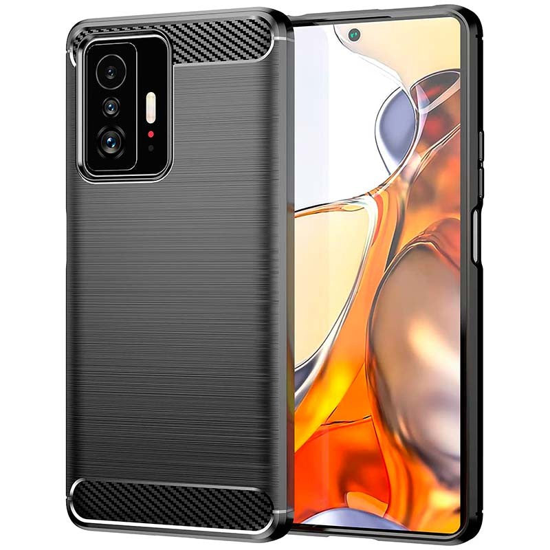 Hülle für Xiaomi 11T / 11T Pro, Carbon, Schwarz