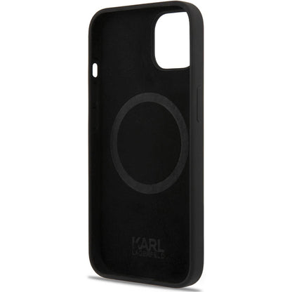 MagSafe Hülle für Apple iPhone 14 Plus, Karl Lagerfeld, Silikon Karl & Choupette, Schwarz