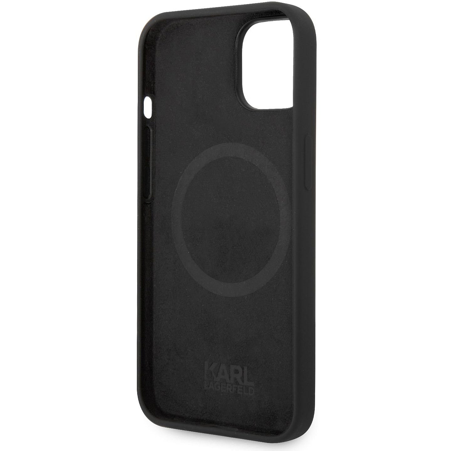 MagSafe-Hülle für Apple iPhone 14 Plus, Karl Lagerfeld, Liquid Silicone Karl Head, Schwarz