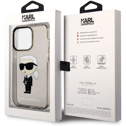 Hülle für Apple iPhone 14 Pro Max, Karl Lagerfeld, IML Ikonik NFT, Schwarz