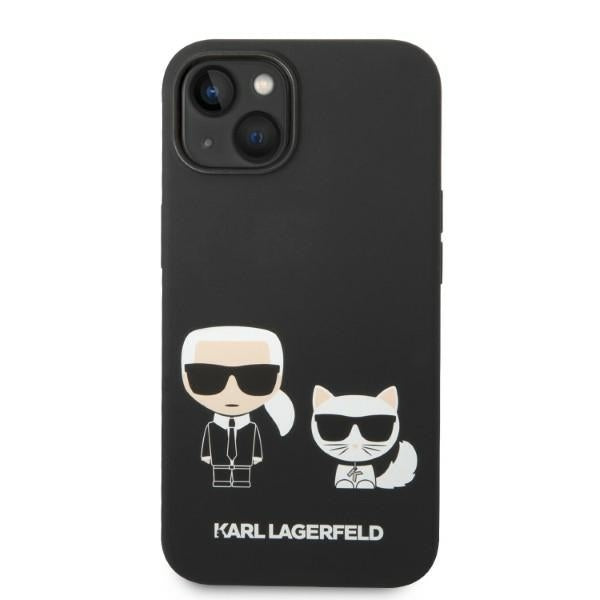 MagSafe Hülle für Apple iPhone 14 Plus, Karl Lagerfeld, Silikon Karl & Choupette, Schwarz