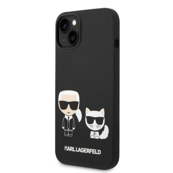 MagSafe Hülle für Apple iPhone 14 Plus, Karl Lagerfeld, Silikon Karl & Choupette, Schwarz