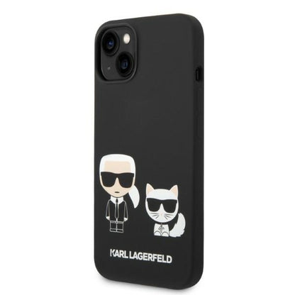 MagSafe Hülle für Apple iPhone 14 Plus, Karl Lagerfeld, Silikon Karl & Choupette, Schwarz