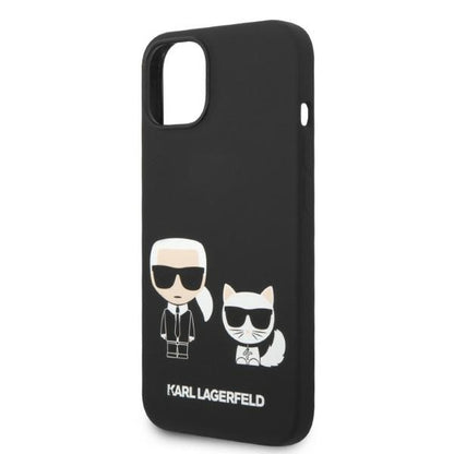 MagSafe Hülle für Apple iPhone 14 Plus, Karl Lagerfeld, Silikon Karl & Choupette, Schwarz