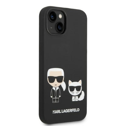 MagSafe Hülle für Apple iPhone 14 Plus, Karl Lagerfeld, Silikon Karl & Choupette, Schwarz