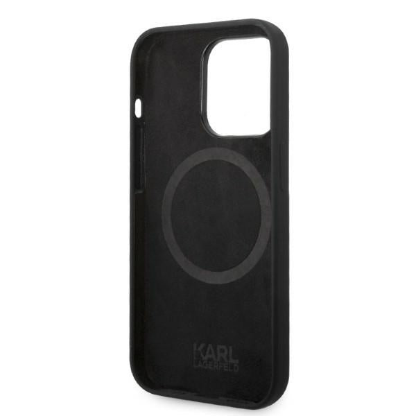 MagSafe Case for Apple iPhone 14 Pro, Karl Lagerfeld, Silicone Karl Head, Black